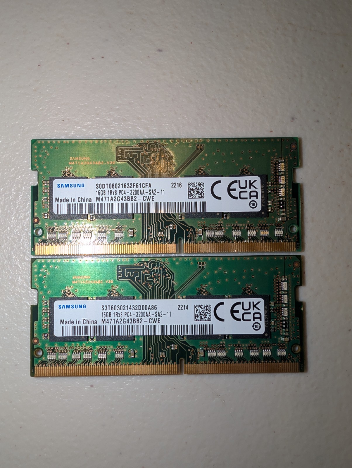 16GB DDR4 3200MHz SODIMM Laptop RAM PC4-25600 1Rx8 Tested Micron/Samsung/Hynix