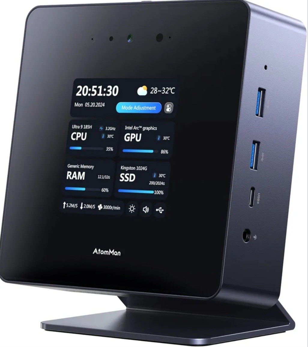 Intel Core Ultra 9, ARC Graphics AtomMan Mini PC 32GB RAM 1TB SSD Touch Screen