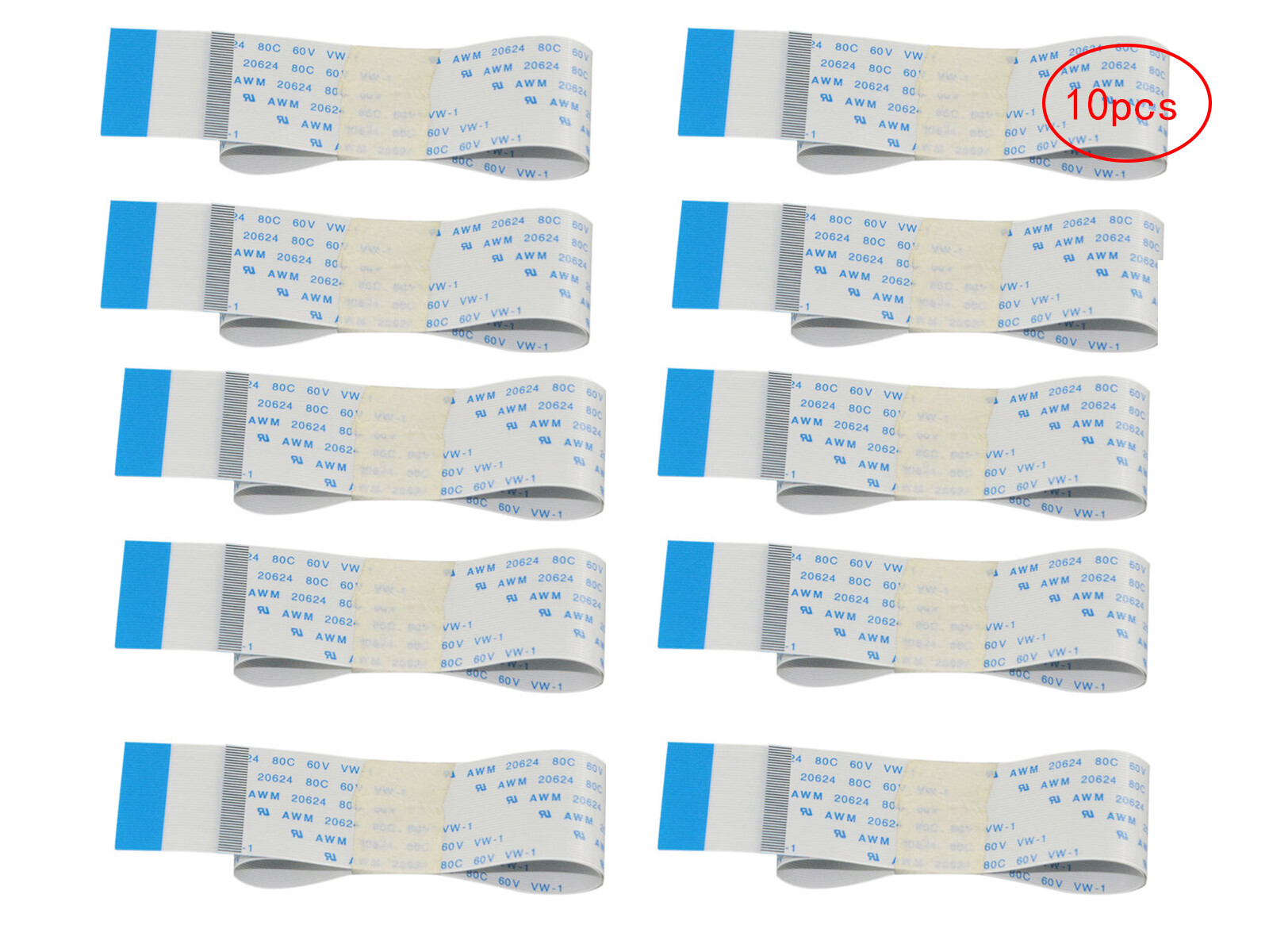 15cm 30Pin 1.25mm Pitch FFC FPC Flexible Flat Cable Same Side AWM 20624 80C 60V