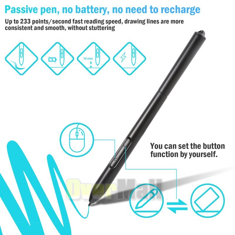 VIN1060 Plus Graphic Drawing Tablets Digital Pen Tablet for Mac, Windows Android