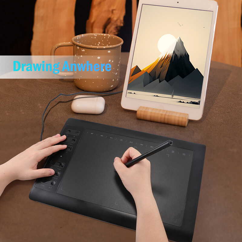 Graphics Drawing Tablet with Battery-Free Stylus for Mac, Windows PC and Android