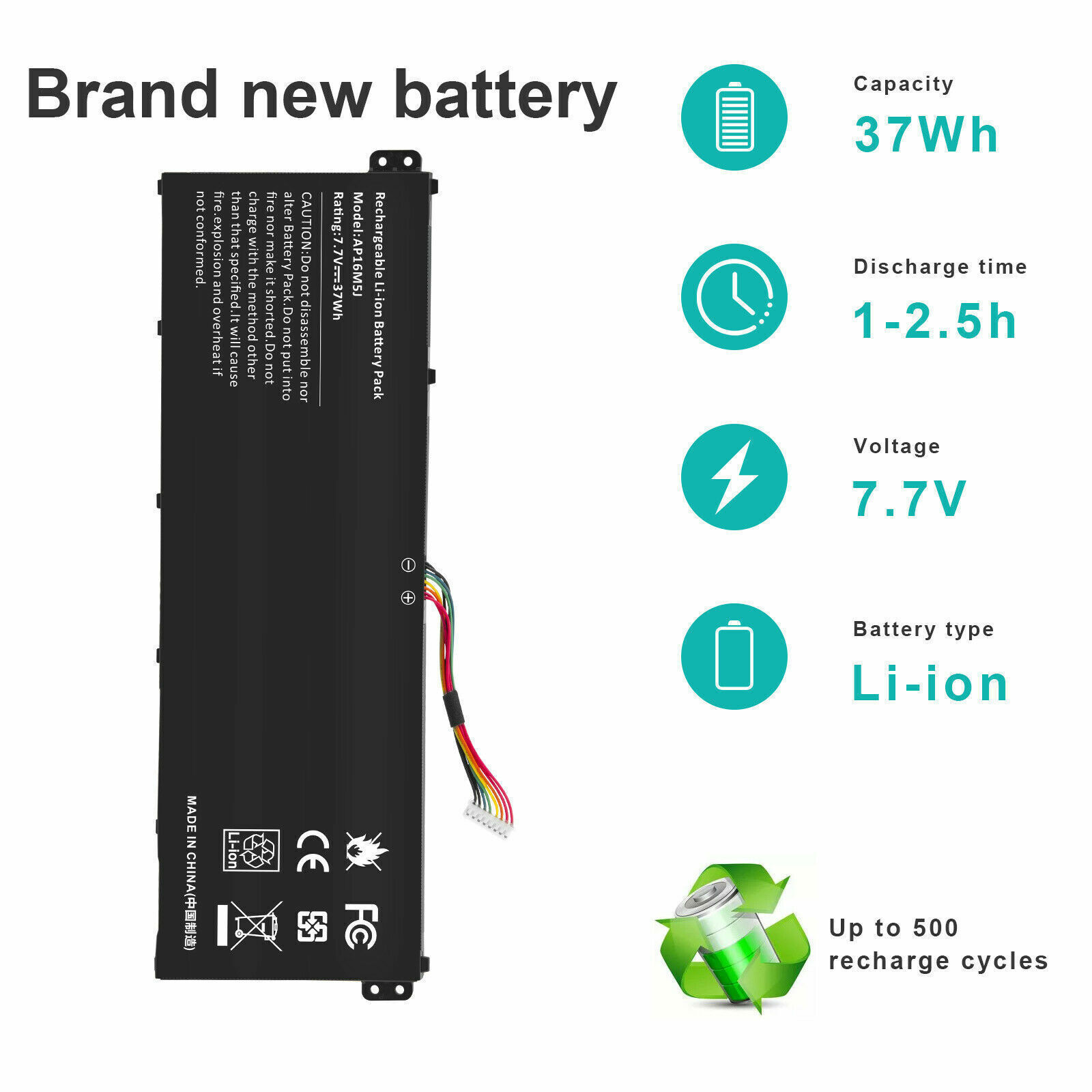 Replacement Battery For Acer Aspire 3 A314-31 A315-21 A315-31 AP16M5J 7.7V-37Wh