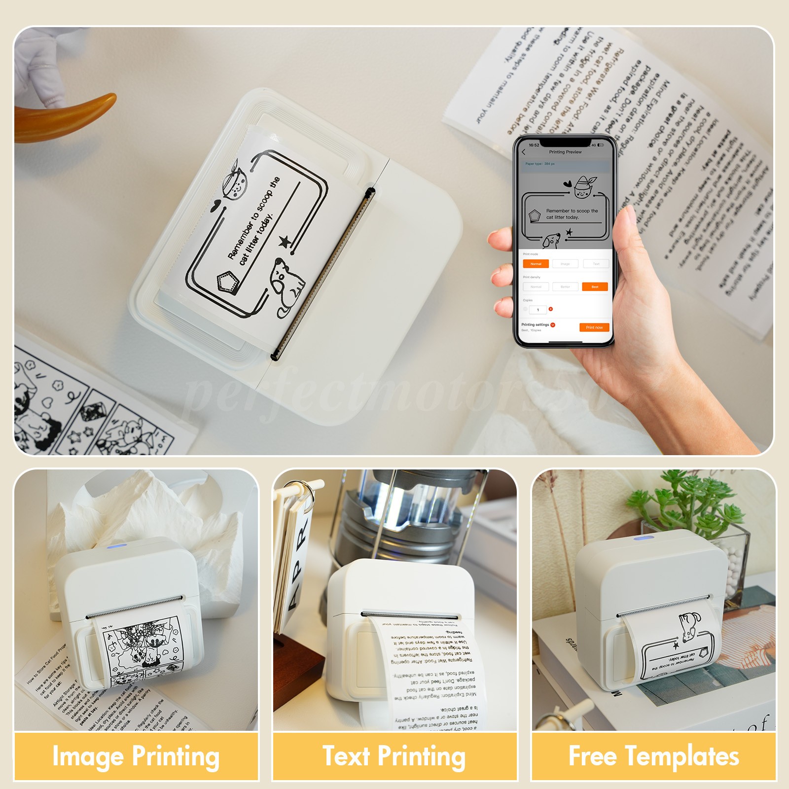 Portable Mini Thermal Printer Wireless Receipt Bill Ticket Printer+10 Roll Paper