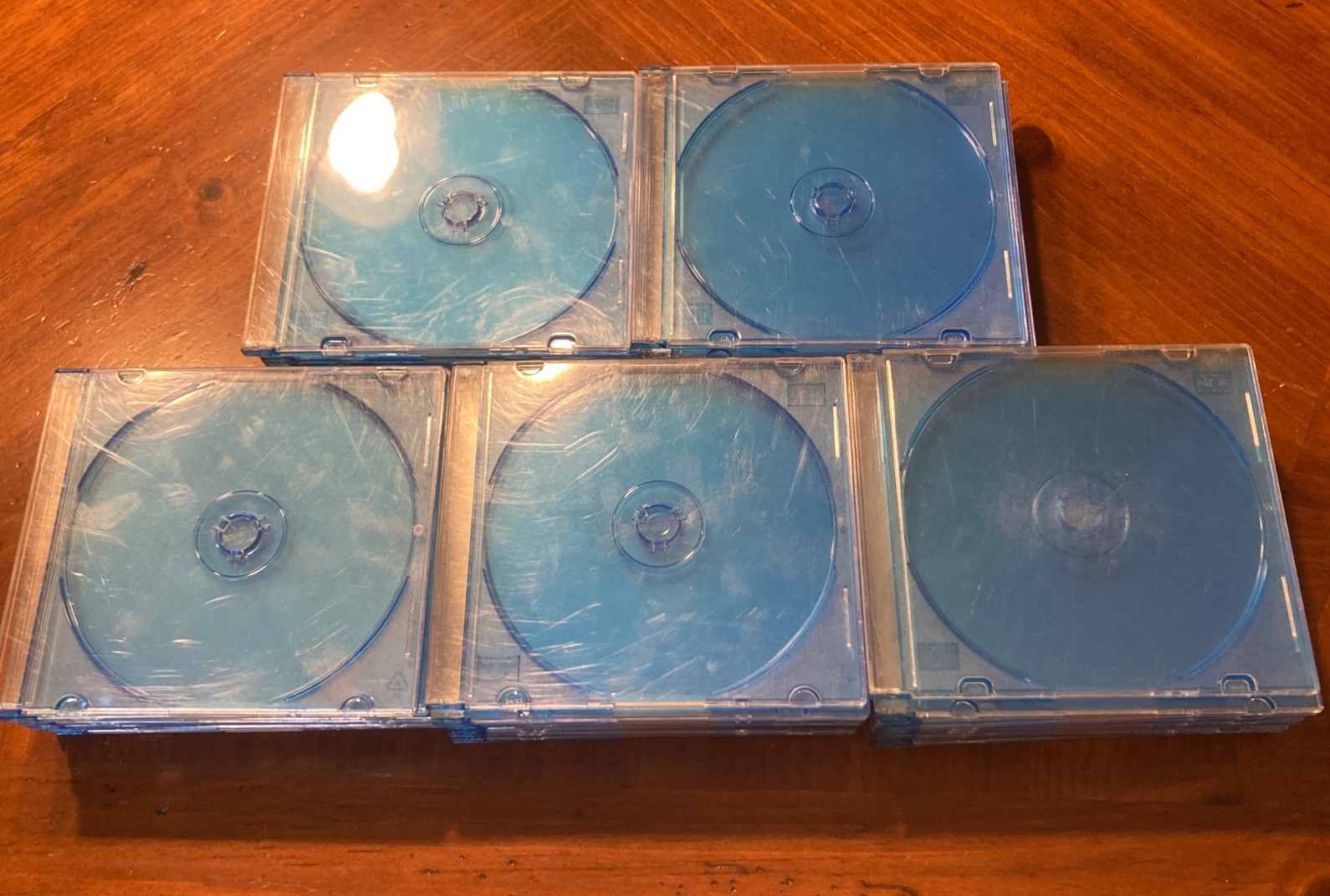 Lot of 50 Slim Blue CD DVD Blu-ray Jewel Cases – Replacement Storage | USED