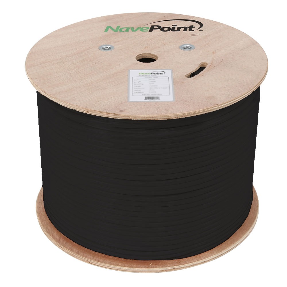 CAT6A Cable CMR Copper Riser UTP 23 AWG 500 MHz Ethernet – 1000 Ft Black Bulk