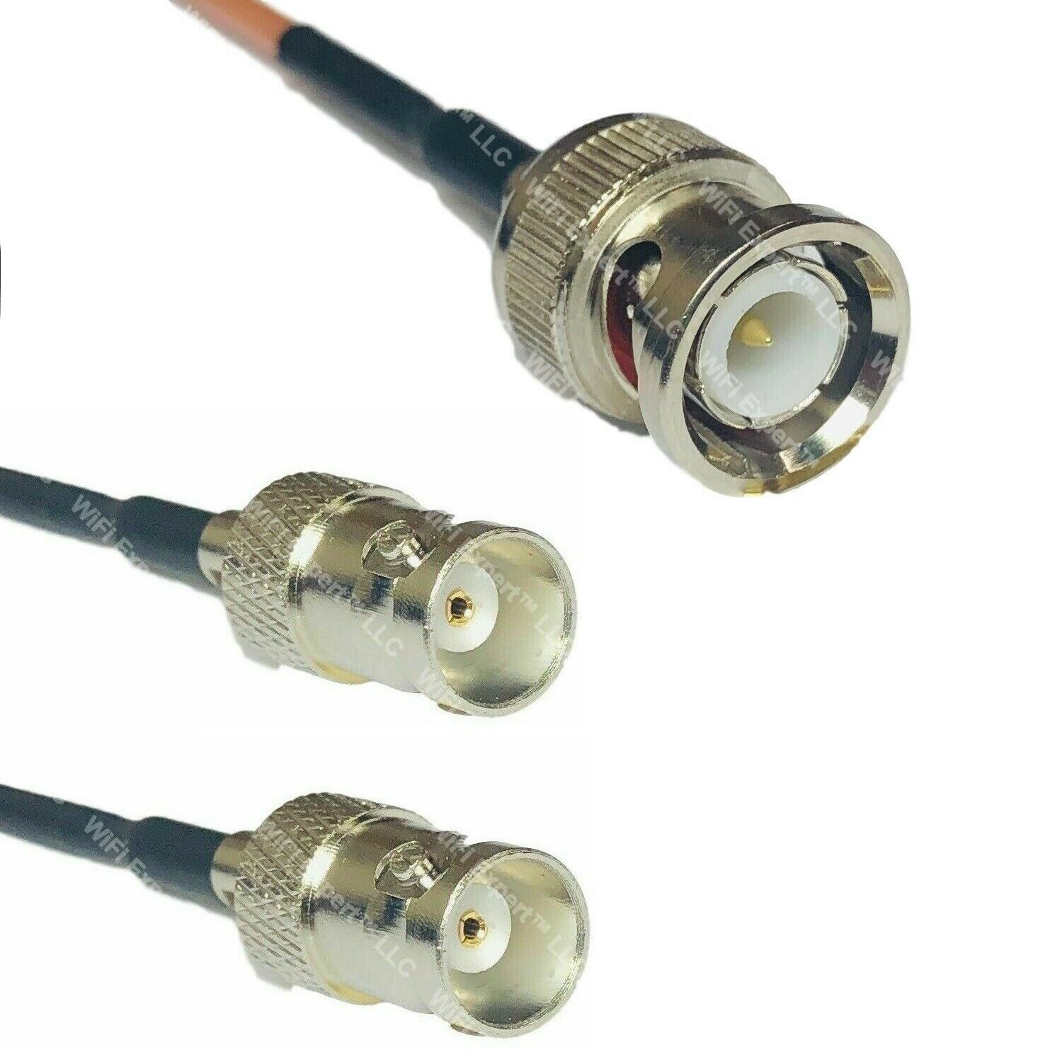 BNC Male to Y 2X BNC Female Splitter Combiner RG316 RF CABLE ships from USA