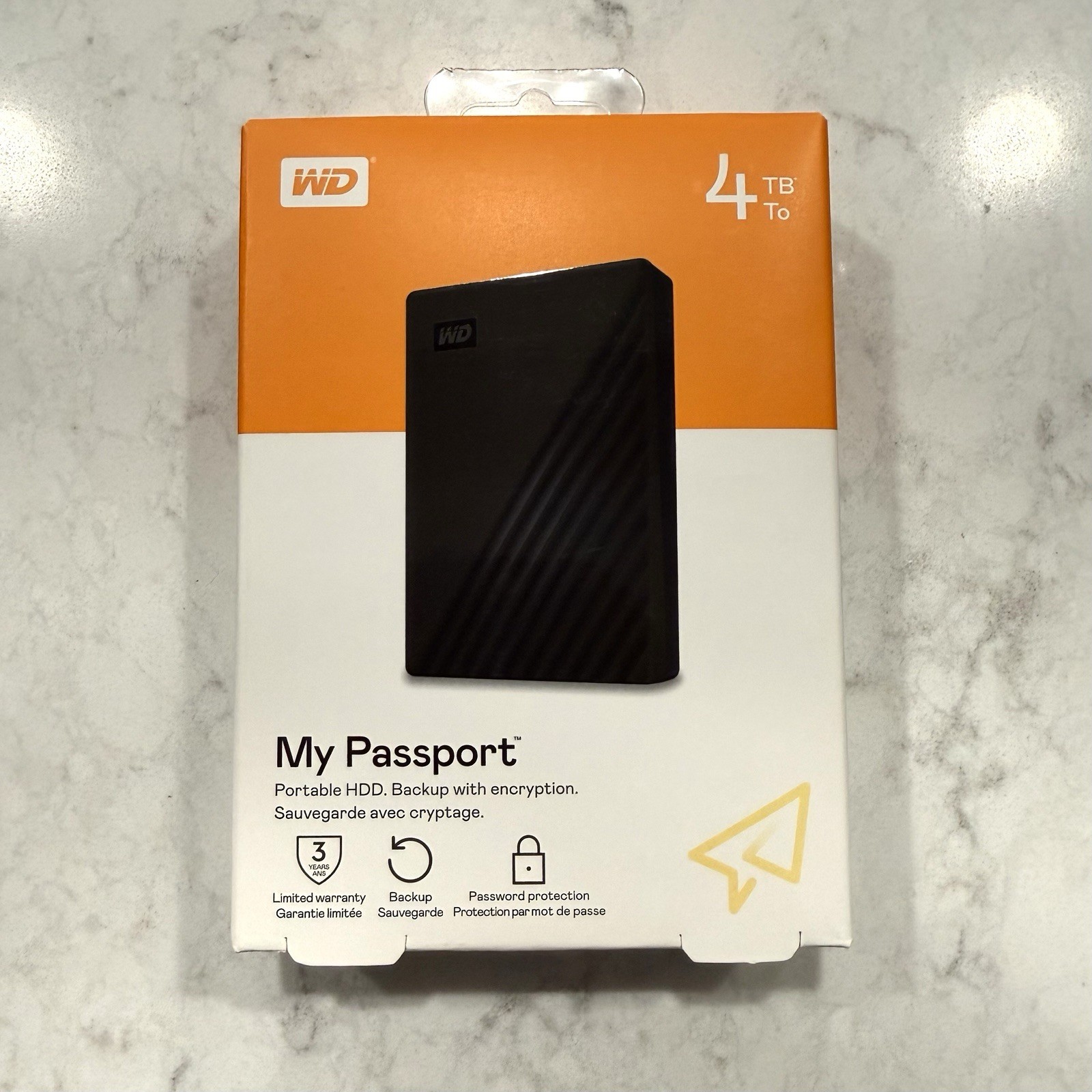 Western Digital My Passport Portable HDD, 4TB, Black