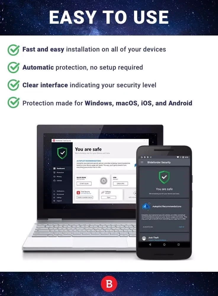 Bitdefender Total Security – 1 Year 10 Devices (USA/CANADA) License