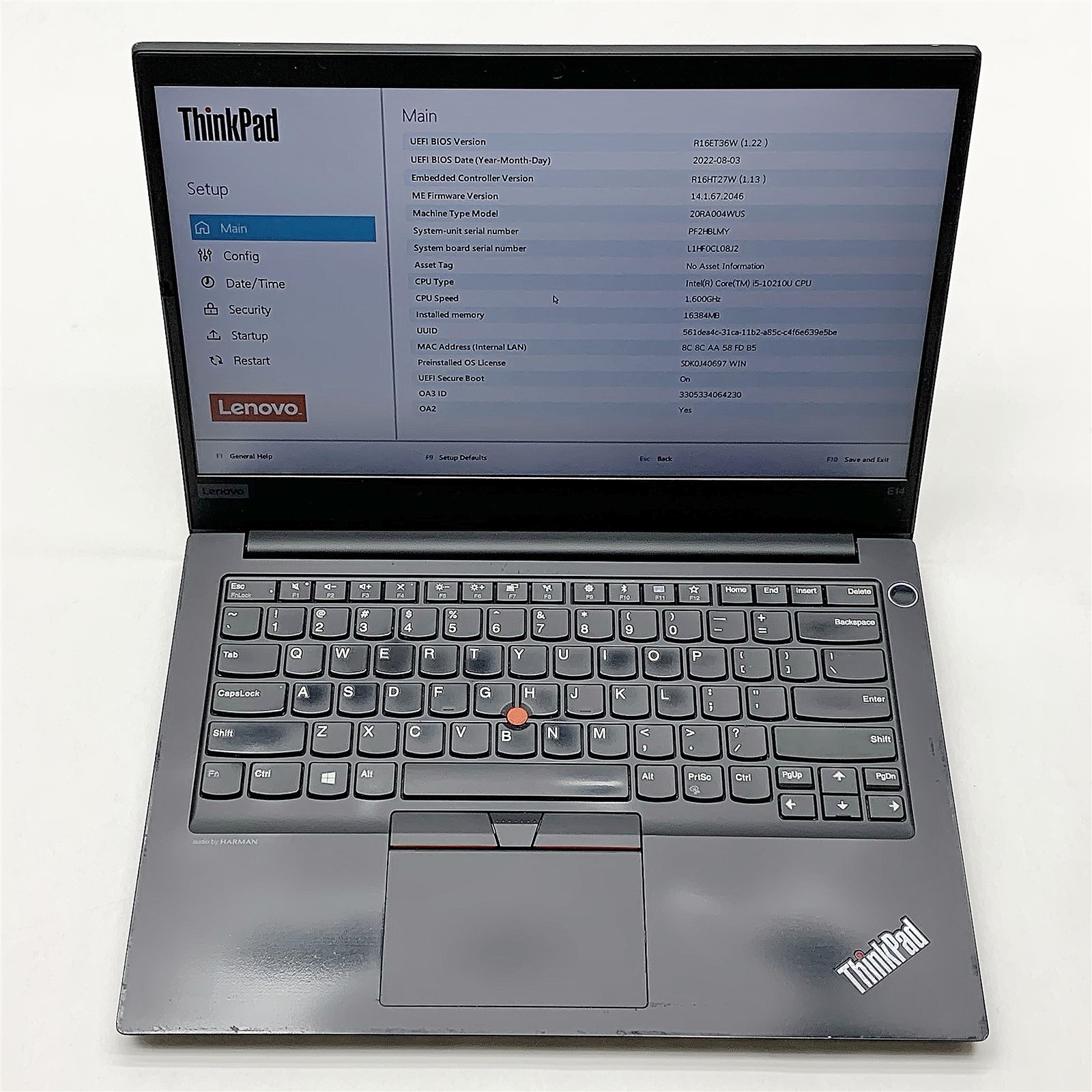 Lenovo ThinkPad E14 Laptop Intel Core i5 10210U 1.60GHZ 14″ FHD 16GB RAM NO HDD