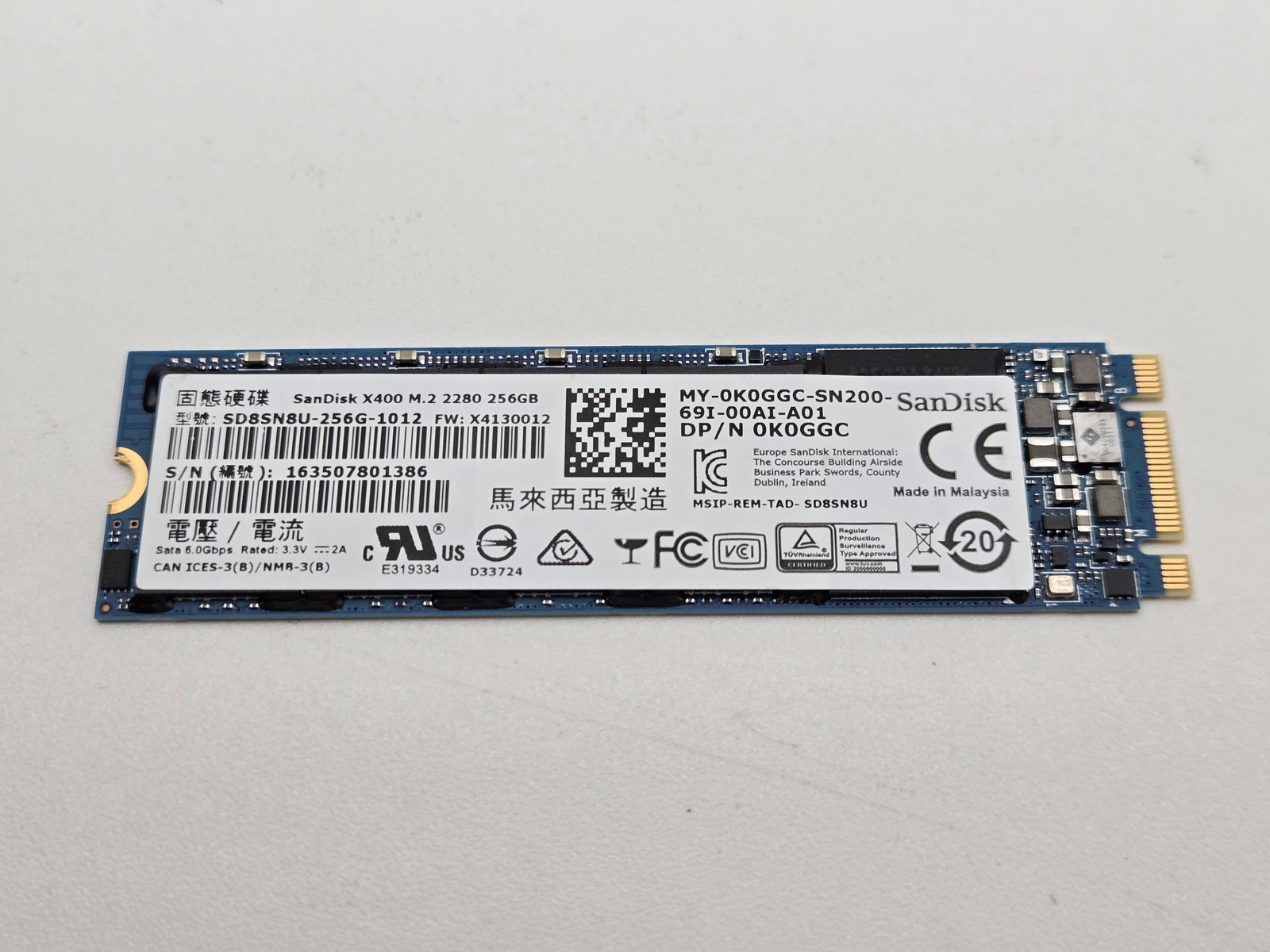 256GB SanDisk X400 SATA M.2 2280 SD8SN8U-256G-1012