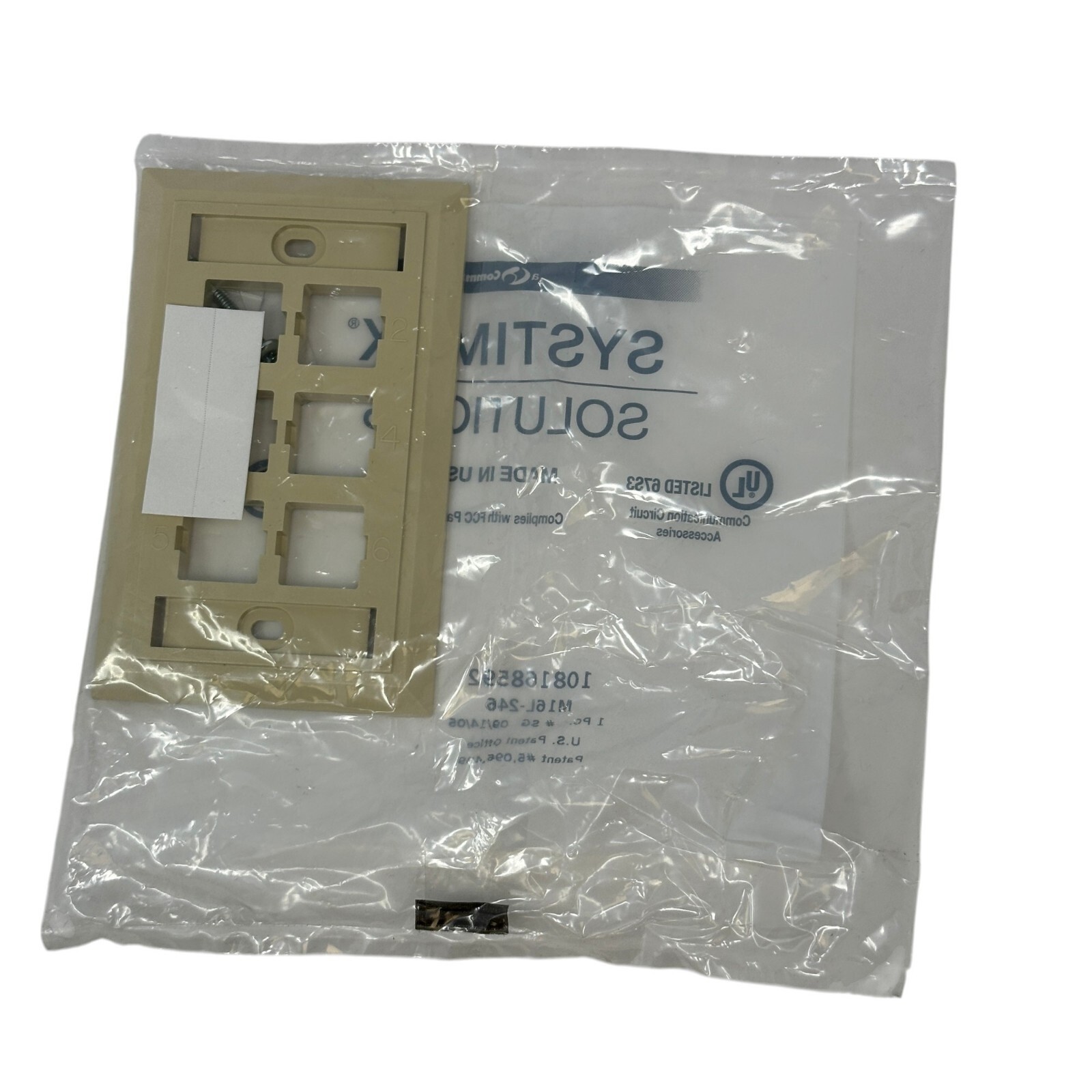 Commscope M16L-246 Type L Flush Mounted Faceplate Kit 6 Port 108168592 Ivory