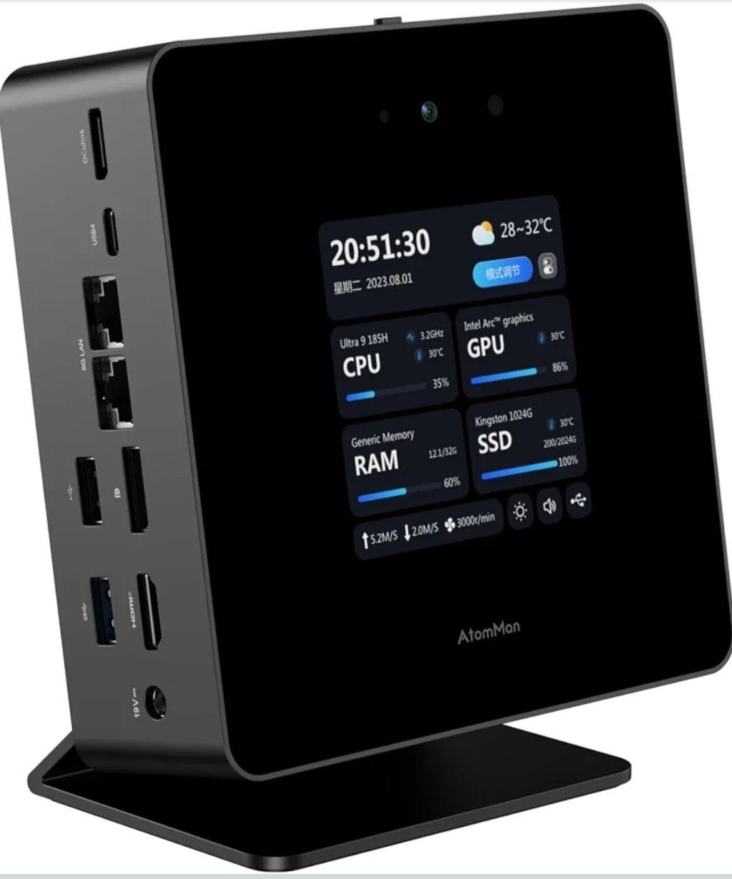 Intel Core Ultra 9, ARC Graphics AtomMan Mini PC 32GB RAM 1TB SSD Touch Screen