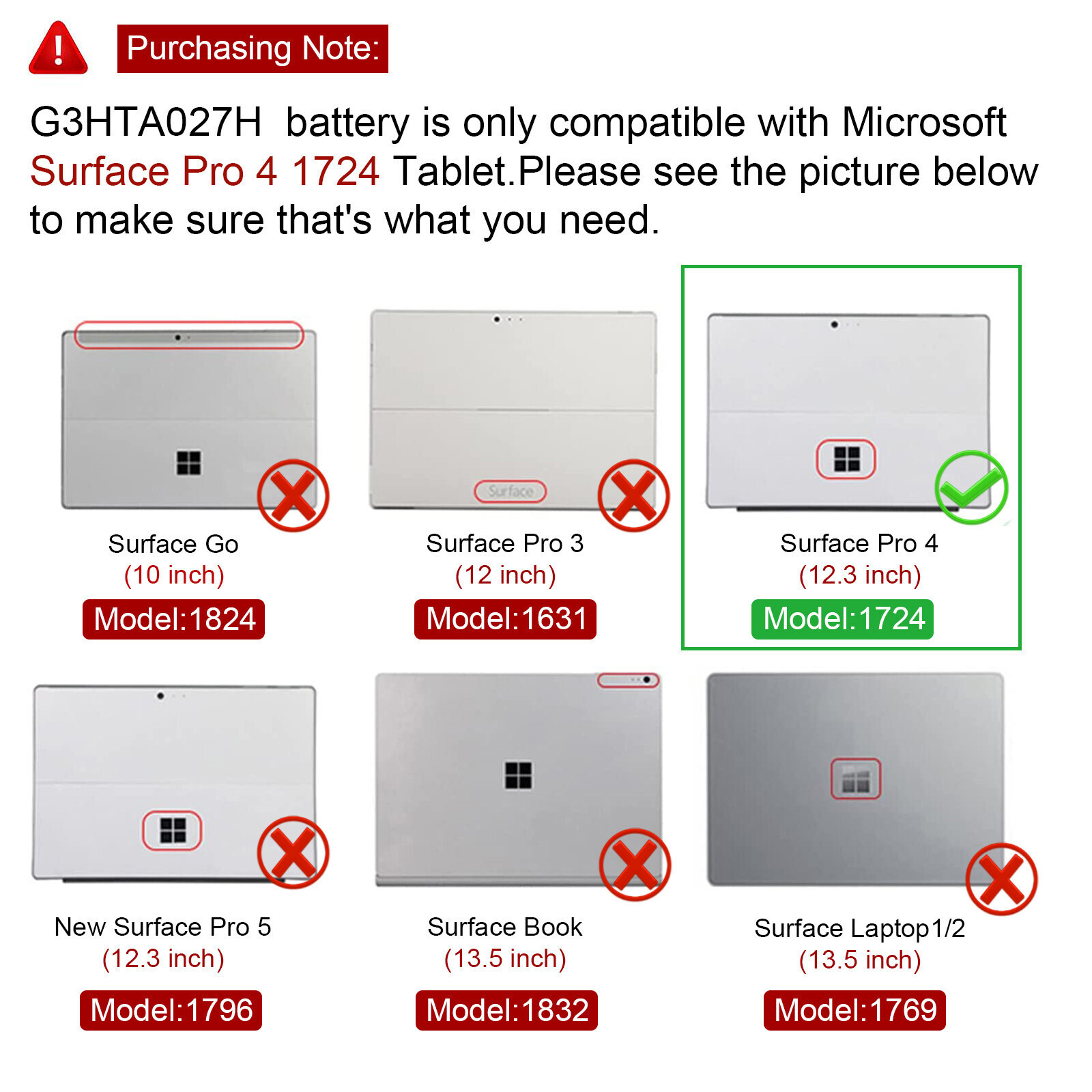New Replacement Battery DYNR01 For Microsoft Surface Pro 4 1724 12.3″ Tablet