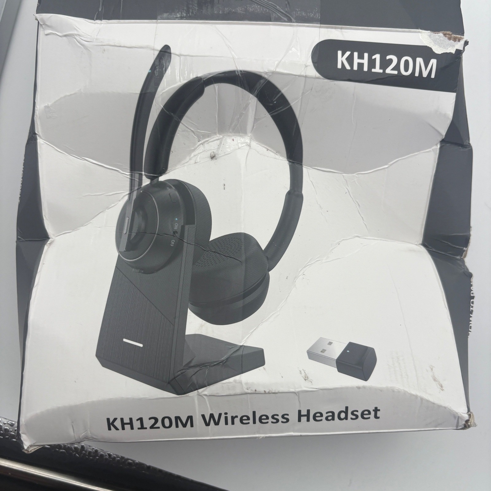 PrancyBt KH120M Wireless Headset with Charging Base and USB Dongle Black