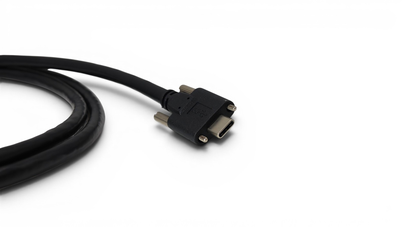 3.3ft USB 2.0 USB-A to USB-C Double Screw Lock Cable – Black