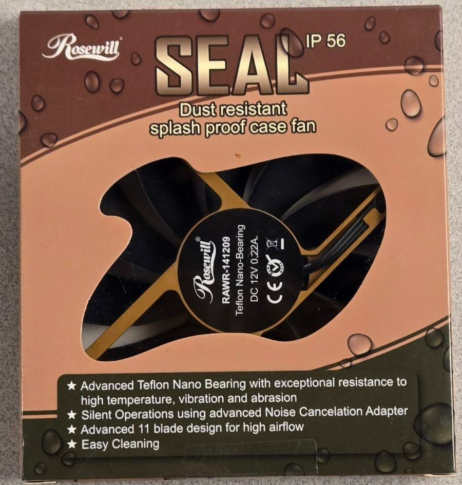 Rosewill SEAL IP56 Dust Resistant Splash Proof 120mm Fan RAWR-141209 Teflon Nano