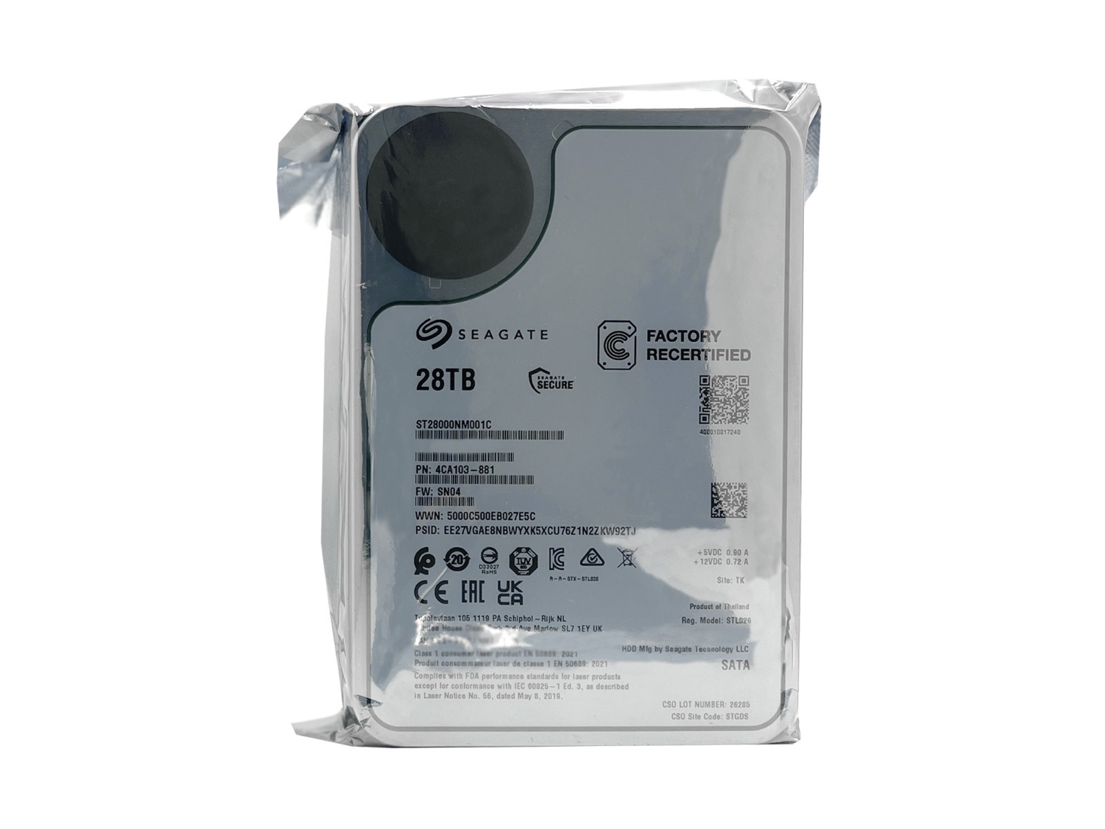 Seagate ST28000NM001C 28TB 256MB 7200RPM 3.5″ SATA 6.0Gb/s Enterprise Hard Drive