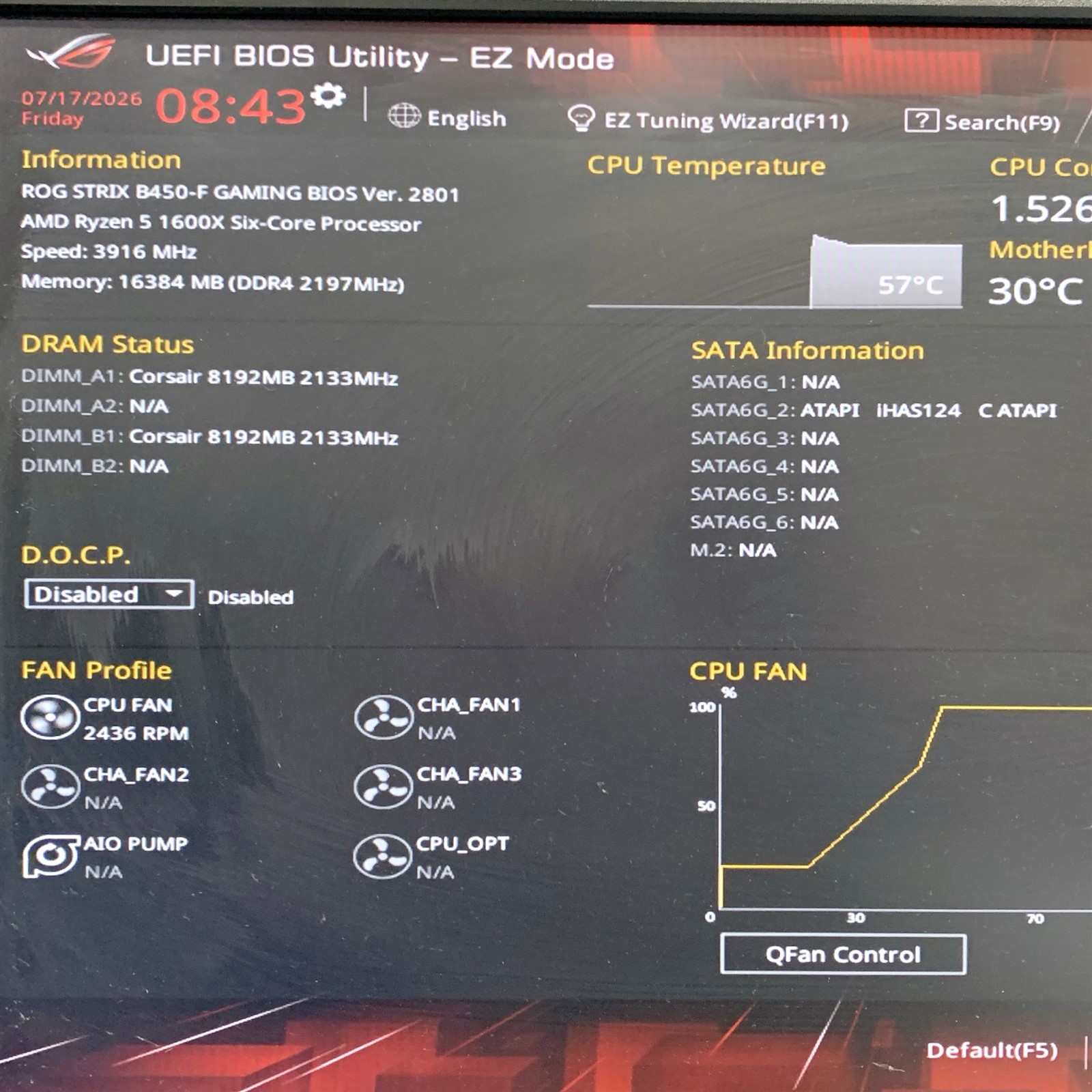 ASUSTek ROG Strix B450-F Gaming AMD Ryzen 5 1600X 16GB 500GB SSD Windows 10