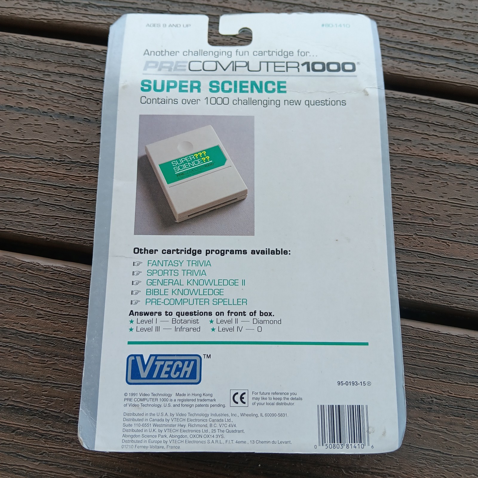 Pre-Computer 1000 Super Science 1988 Cartridge New in Sealed Package!