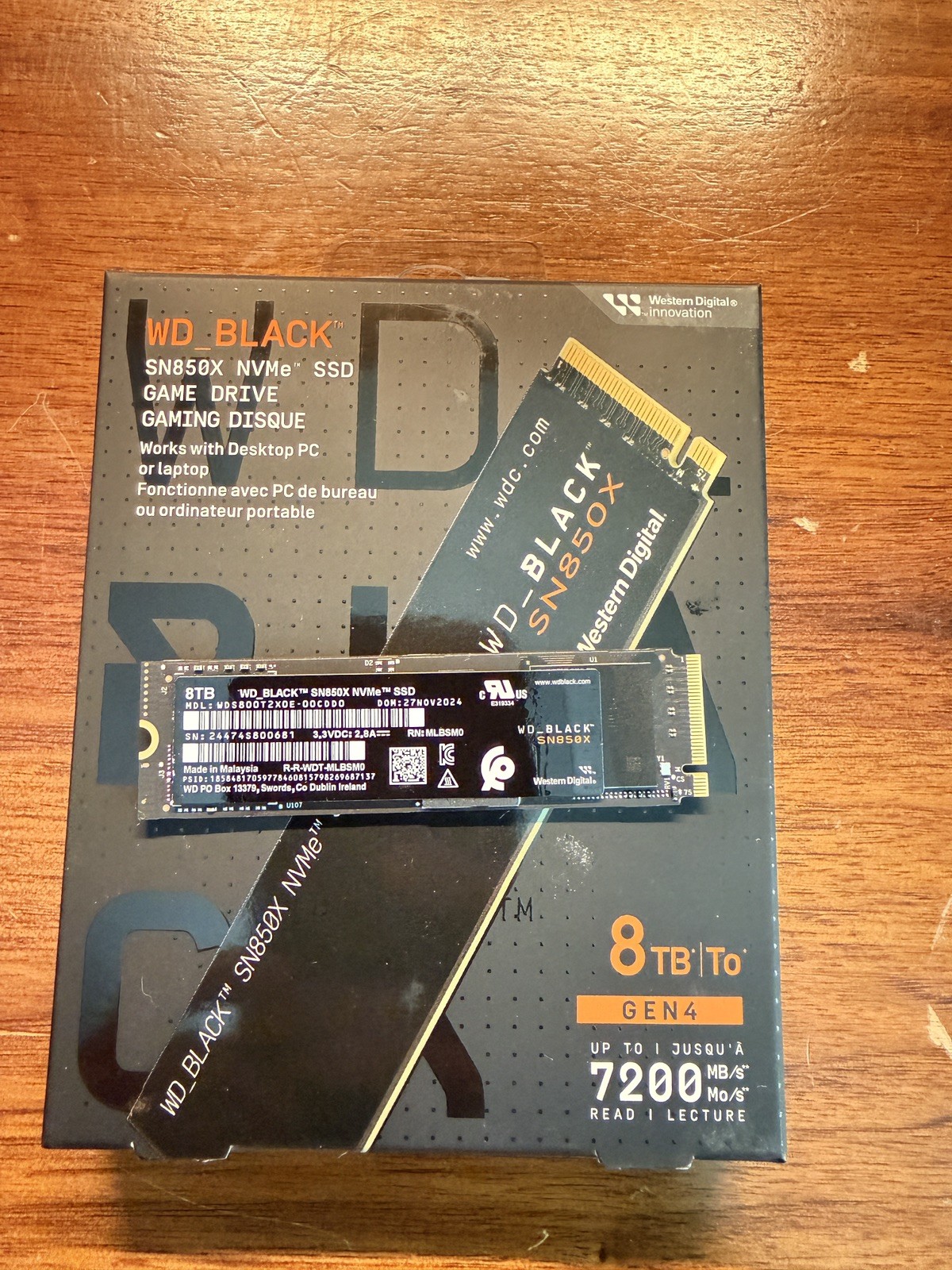 Western Digital WD BLACK SN850X 8TB M.2 NVMe PCIe Gen4