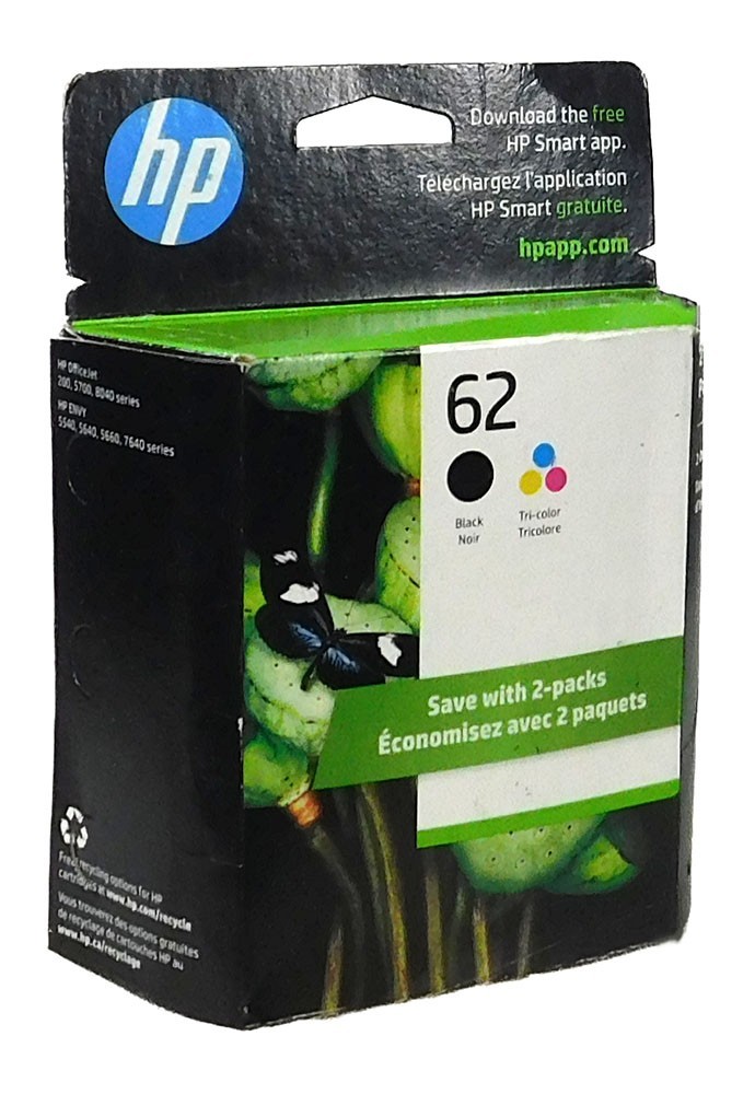 HP 62/N9H64FN Black/Color Combo Ink Cartridge – New in Box