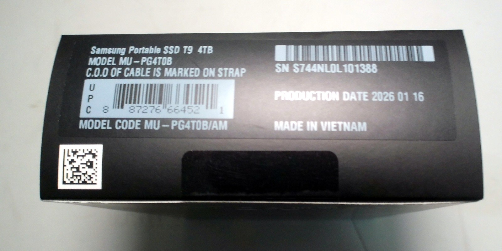 Samsung T9 Portable SSD 4TB USB 3.2 Gen 2×2 2000MB/s Black MU-PG4T0B/AM NEW
