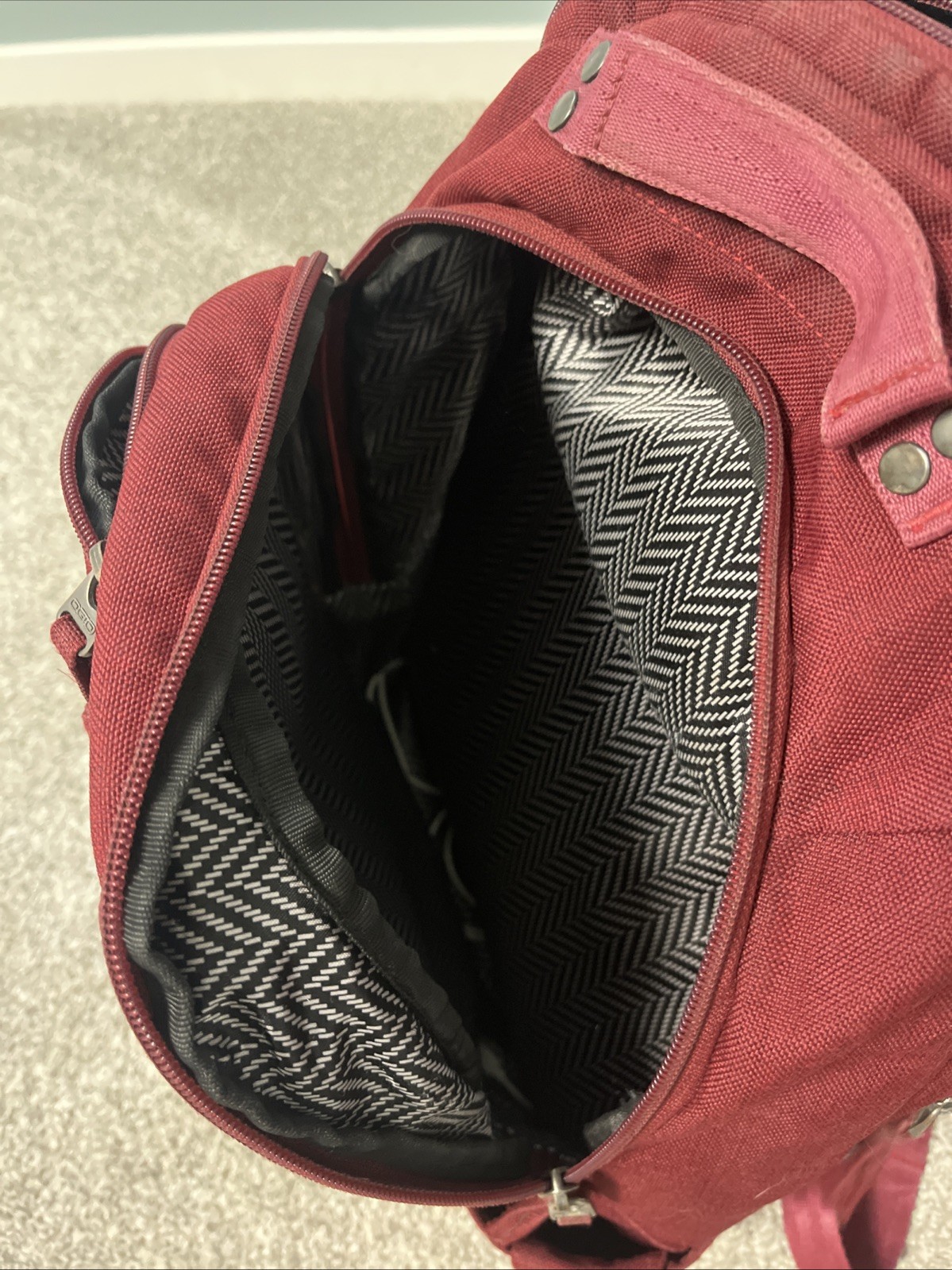 OGIO Melrose Burgundy Laptop Backpack 17″ Padded Travel Bag with Compartments