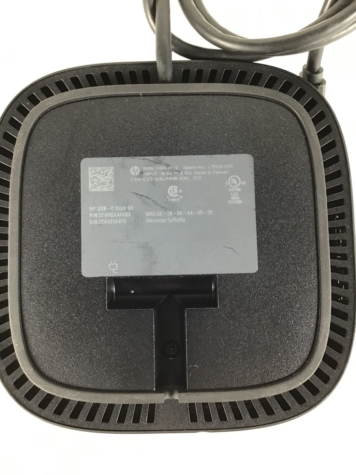 HP USB-C Dock G5 (5TW10AA#ABA) NO A/C Adapter – Tested & Fully Functional *