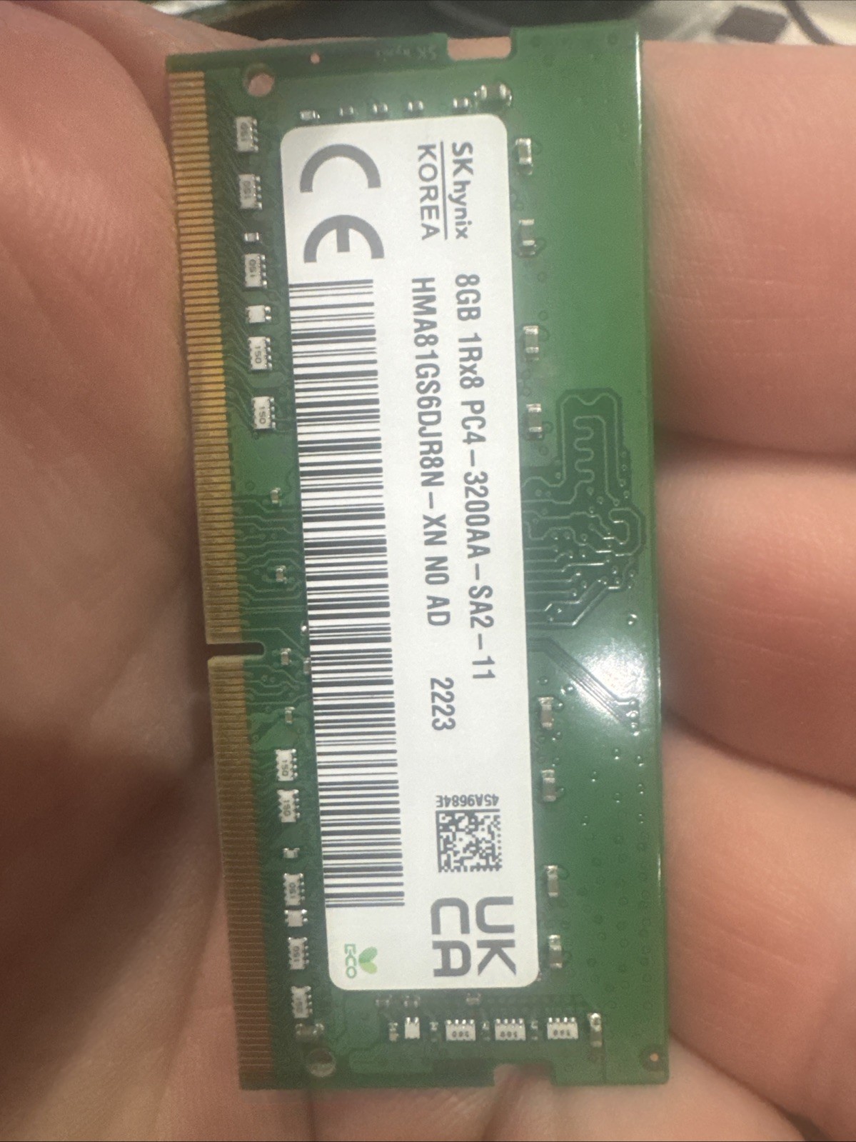 SK Hynix 8GB DDR4 3200 Laptop SO-DIMM RAM 1Rx8 PC4-25600 HMA81GS6DJR8N-XN 260pin