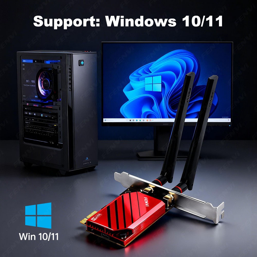 Tri-Band PCI-E WiFi 6E Card 5400Mbps BT 5.3 RTL8852CE Chip Adapter for Gaming PC