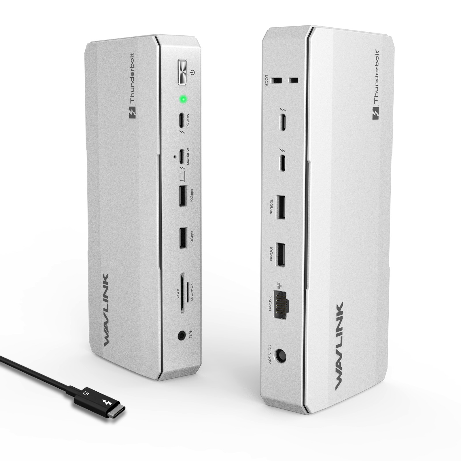 Thunderbolt 5 Dock with 140W Max Charging up to 8K 3 Displays Hub USB-A 10Gbps