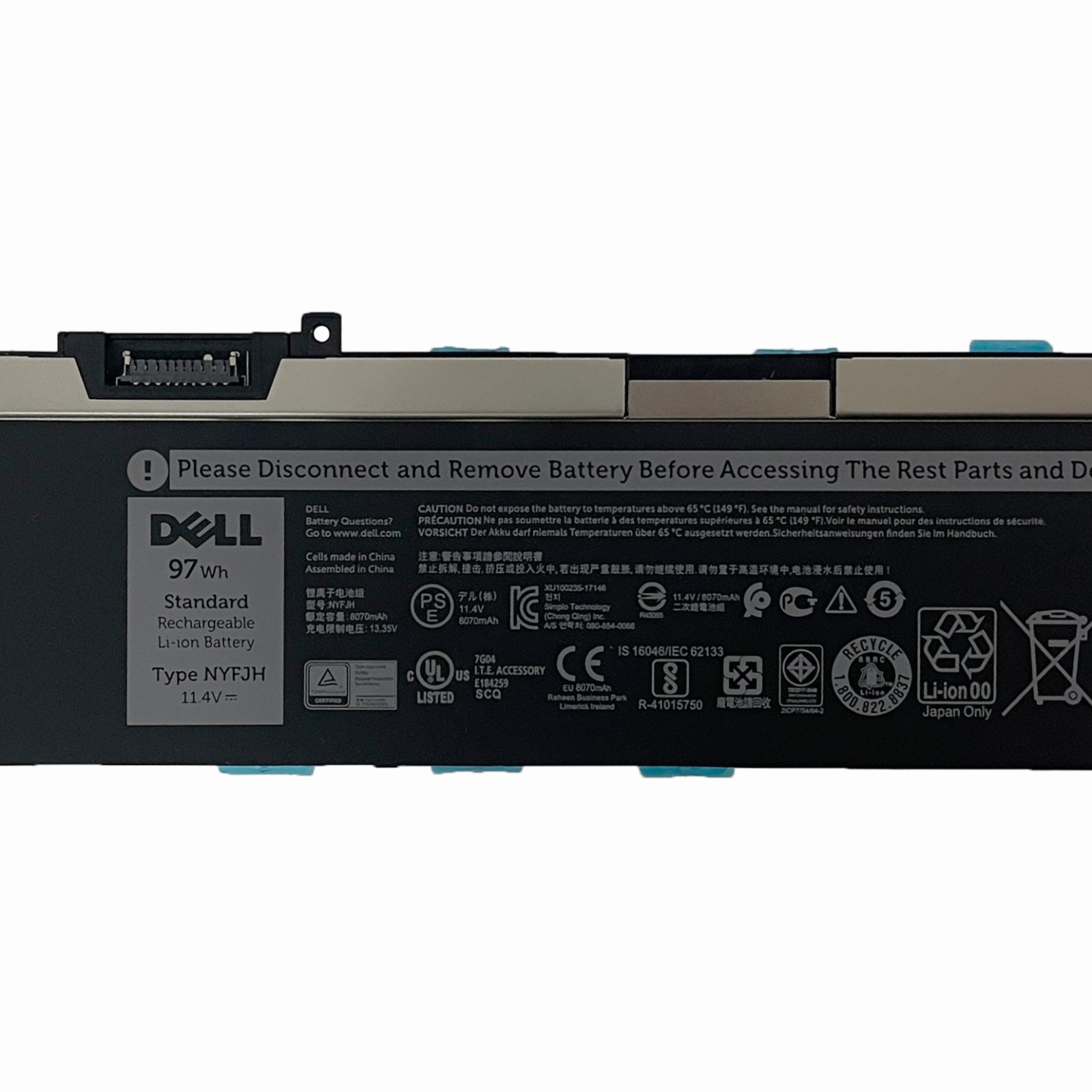 Genuine Laptop 97Wh NYFJH Battery For Dell Precision 7530 7730 7540 7740 6-CELL