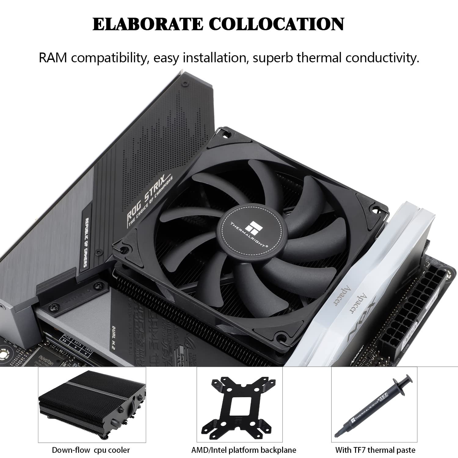 Efficient Low Profile Copper CPU Cooler with 4 Heatpipes – 22.4 dB Noise Level