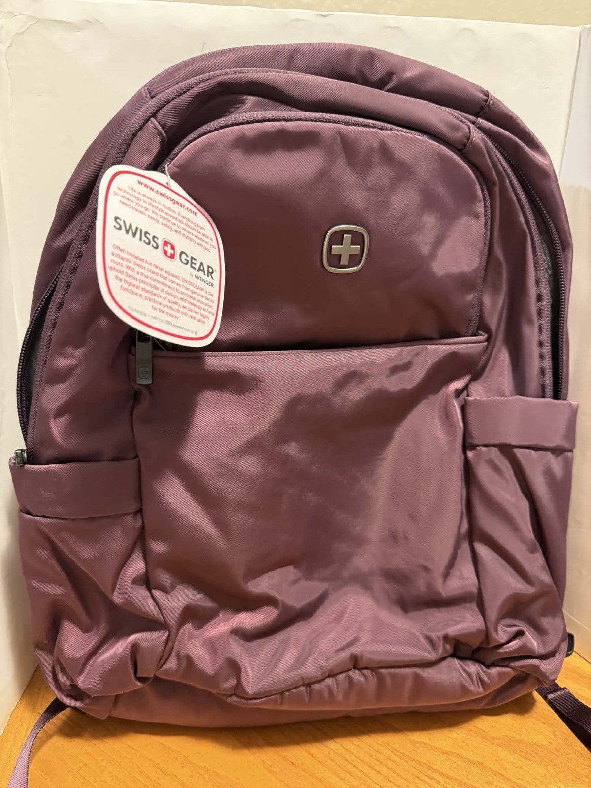 Swissgear Compact Lightweight Backpack with Laptop Pocket, Plum