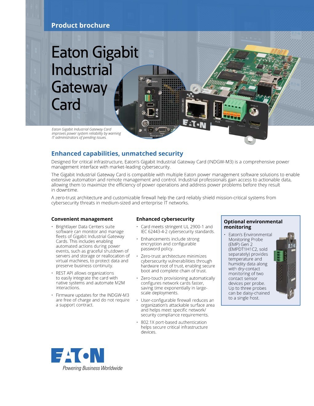 Eaton Gigabit Industrial Gateway Card – INDGW-M3