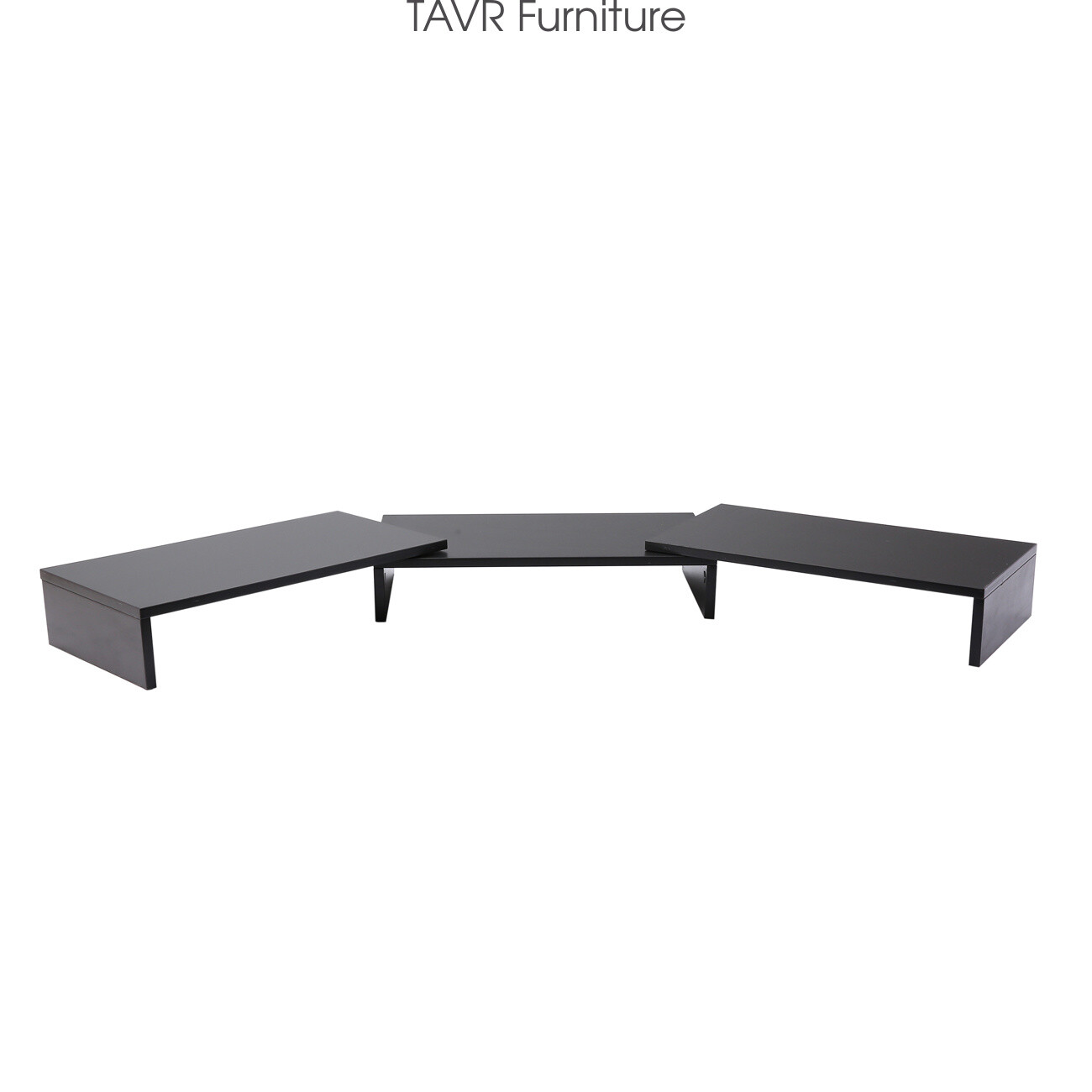 Wood Dual Monitor Stand Risers with Length and Angle Adjustable 3 Shelf