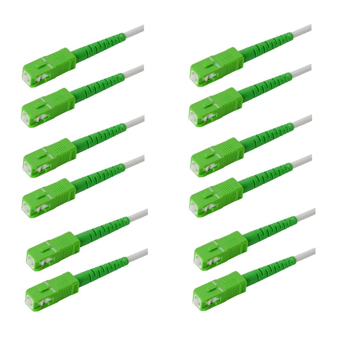 6 Pack Premium 0.15dB Singlemode SC/APC SC/APC Fiber Patch Cables | Fast USA