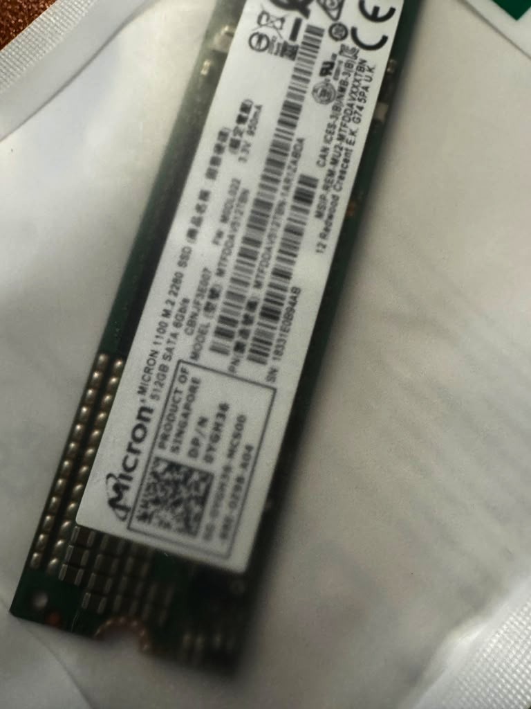 NEW SEALED DELL MICRON M512GB 1100 M2 2280 SATA SSD MTFDDAV512TBN