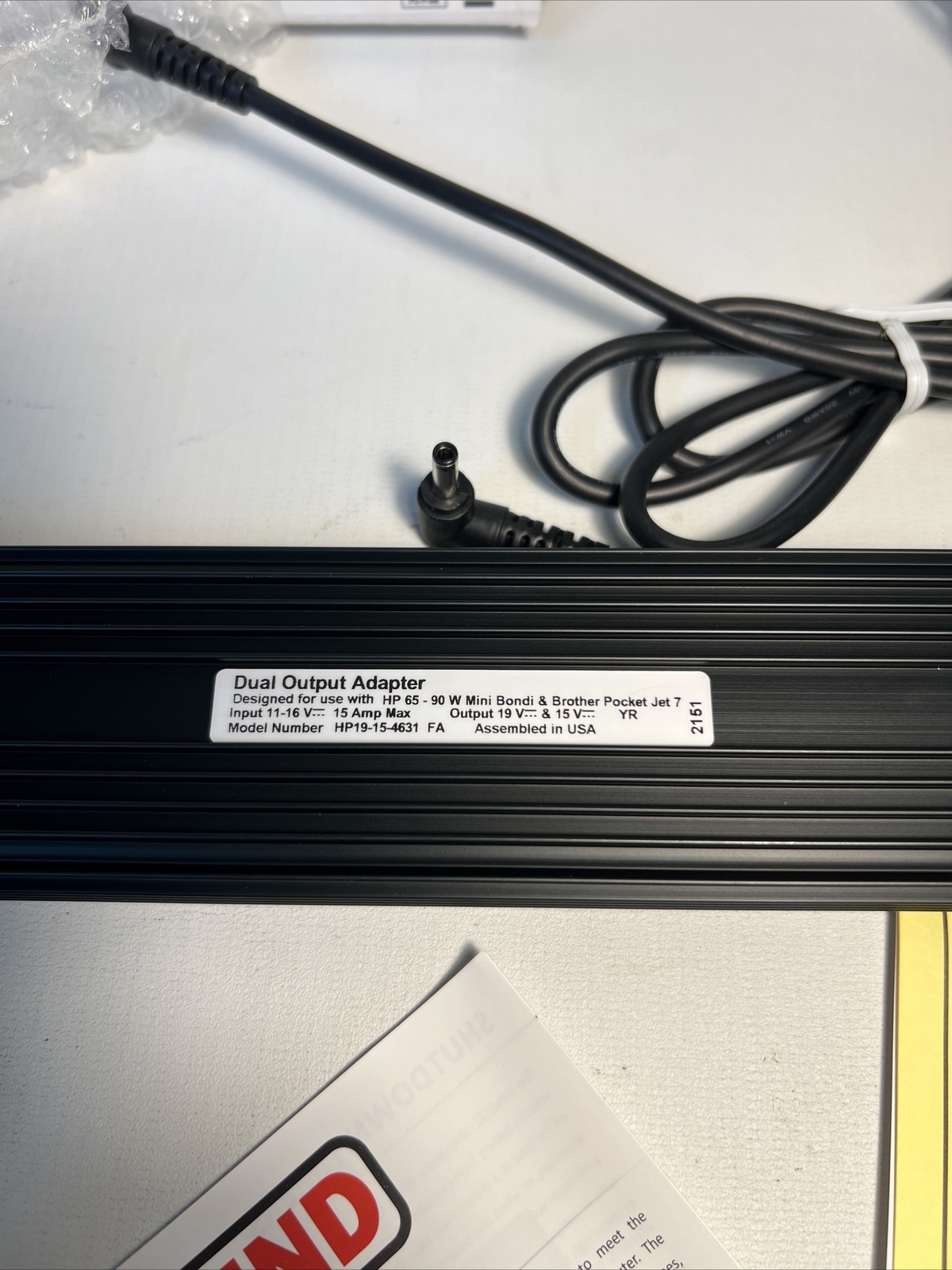 Power Dual Output Adapter for HP 65-90 W W Mini Bondi & Brother Pocket Jet 7