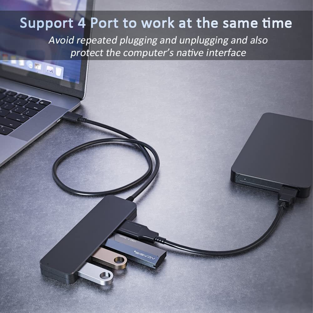 2-Pack USB 3.0 4-Port USB Hub USB Splitter USB Expander for Laptop, Flash Drive
