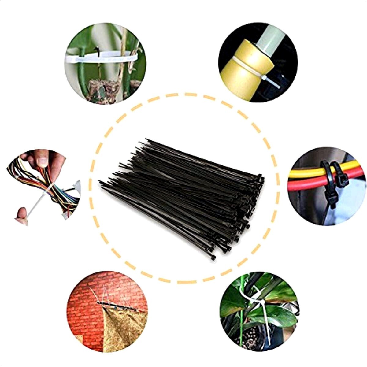100~4″ BLACK CABLE ZIP TIES Heavy Duty UV Resistant UL 6/6 Nylon