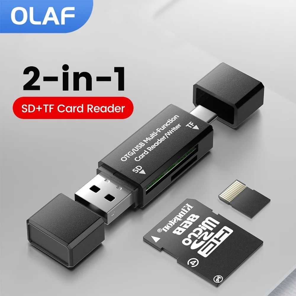 Micro USB OTG to USB 2.0 Adapter SD/Micro SD Card Reader With Standard USB Male