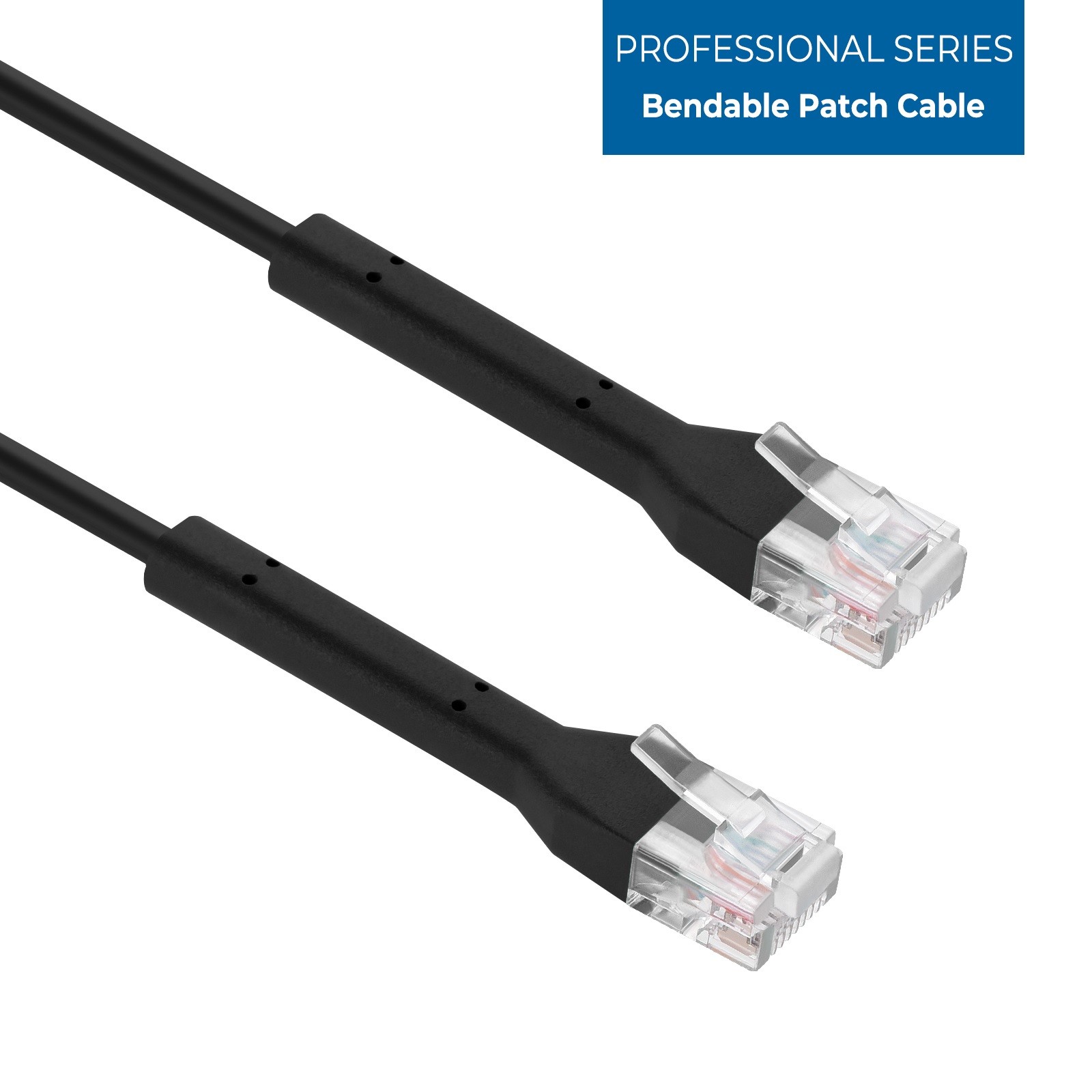 0.5Ft Cat6A UTP Bendable Slim Ethernet Network Cable 28AWG Black