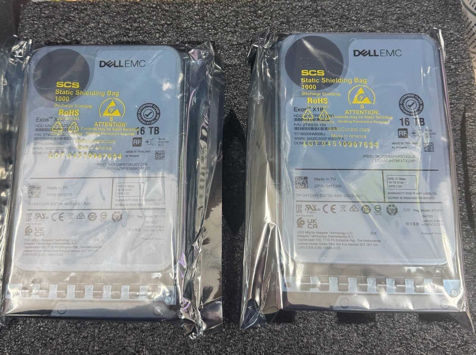 Dell 16TB 7.2K RPM SAS 12Gbps 512e 3.5in Hot-plug Hard Drive (V0TFD) Sealed New