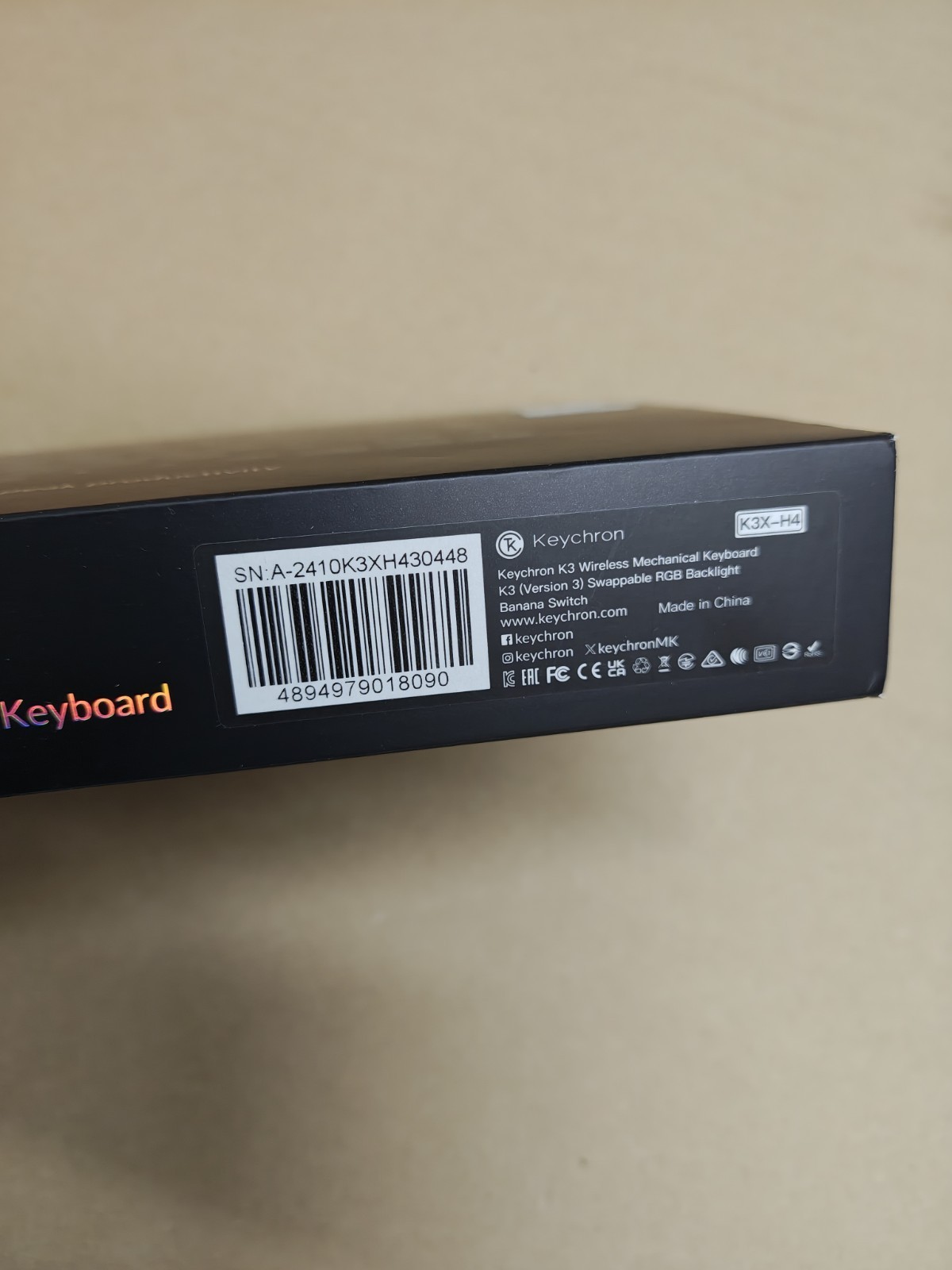 Keychron K5 Pro Wireless Mechanical Keyboard Banana Tactile Switches -New/Open B