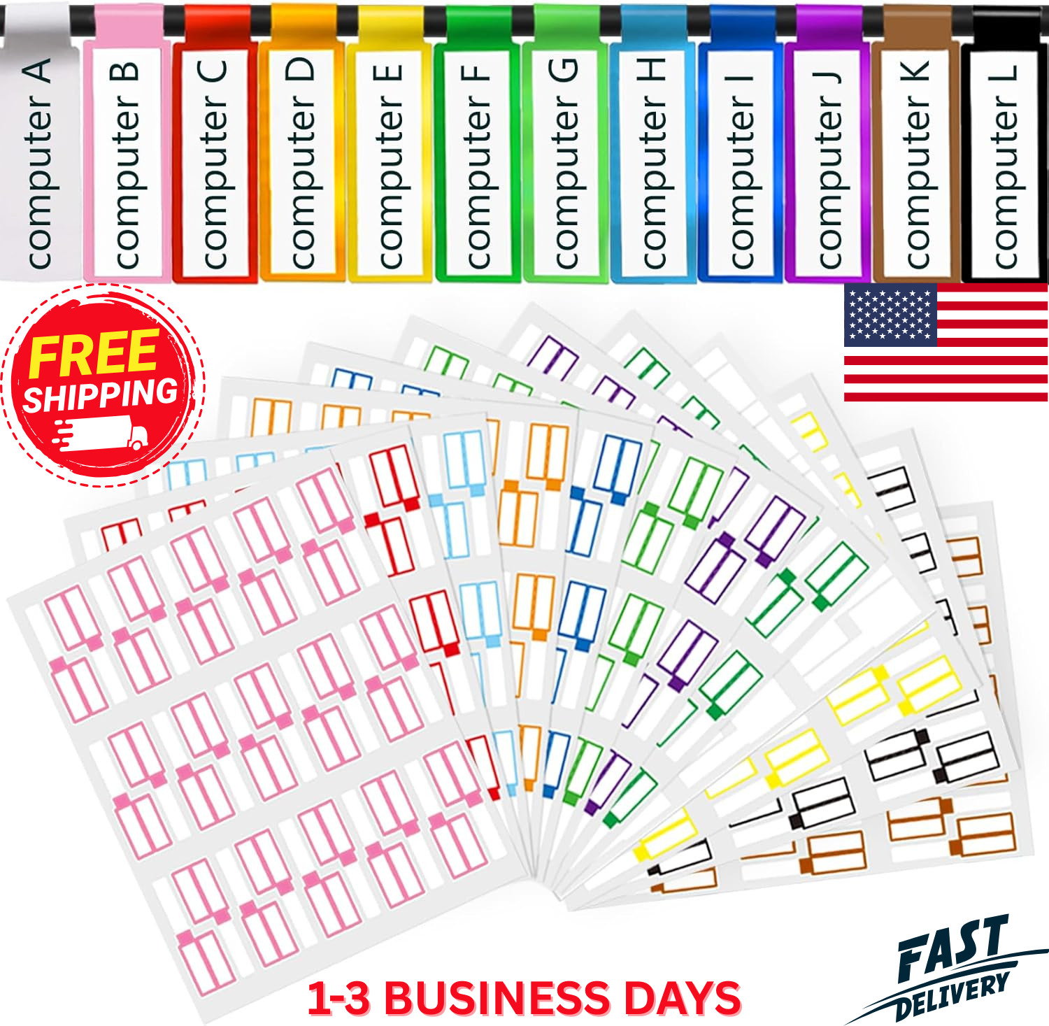 360 Pcs Waterproof Cable Labels Write On Self-adhesive Wire Tags for Cables🧾🏷️