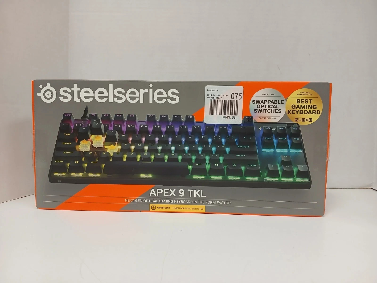 Steelseries Apex 9 TKL Optical Wired Gaming Keyboard, Black