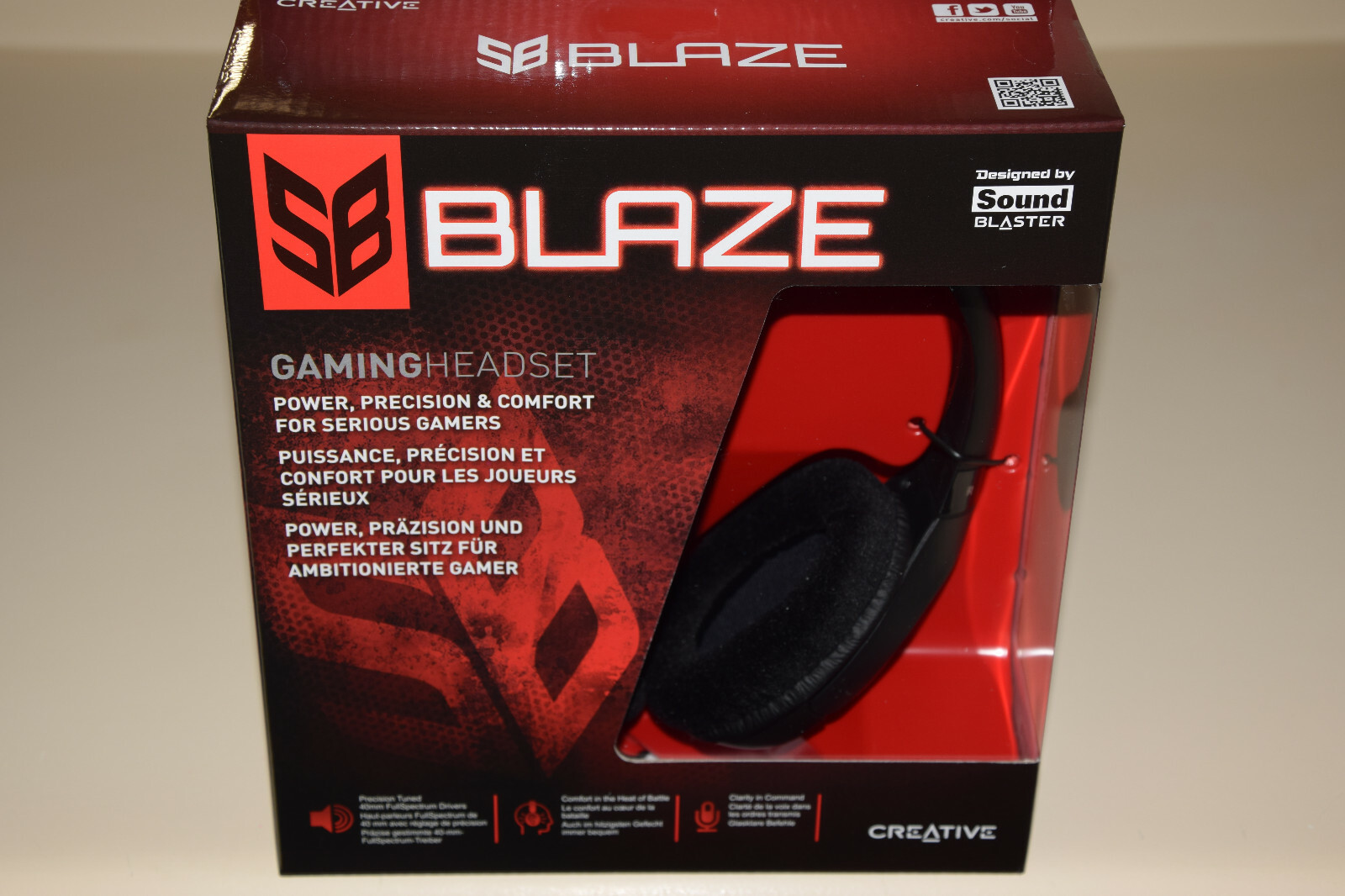 Creative Sound Blaster Blaze Gaming Headset with Detachable Noise-Cancelling Mic