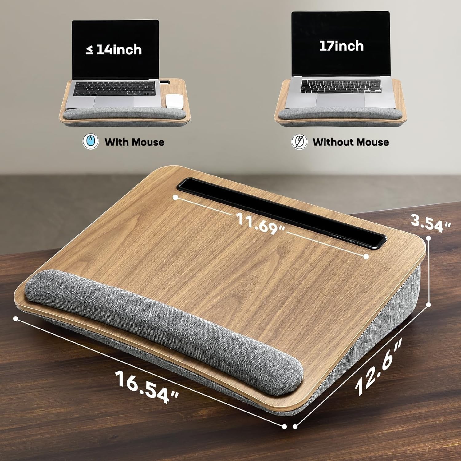 Luxury Laptop Lap Desk for Bed & Sofa – Fits Up to 15.6″, Anti-Slip Cushion