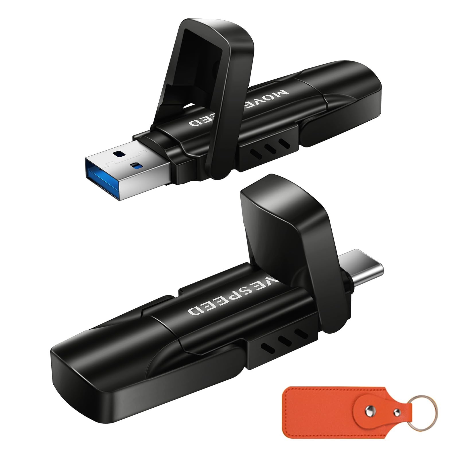 MOVE SPEED 128GB USB Drive, 570MB/S Read Speed External SSD with Dual Port Ty…